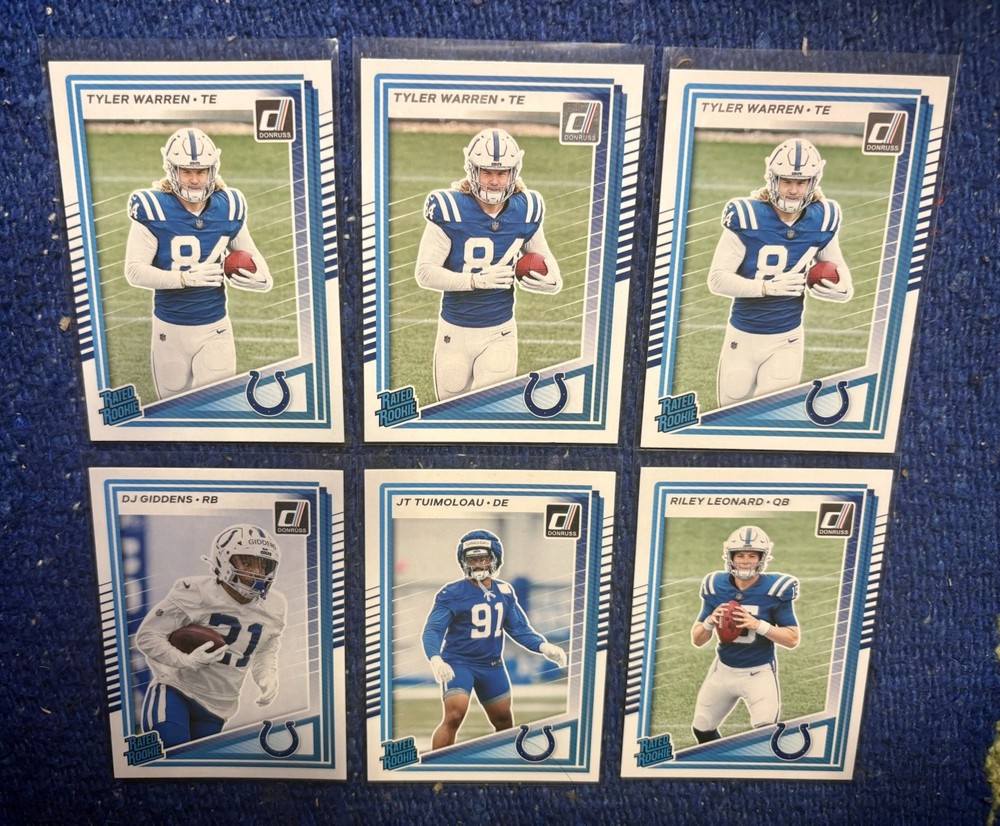 2025 Donruss Football Rated Rookie Indianapolis Colts Lot
