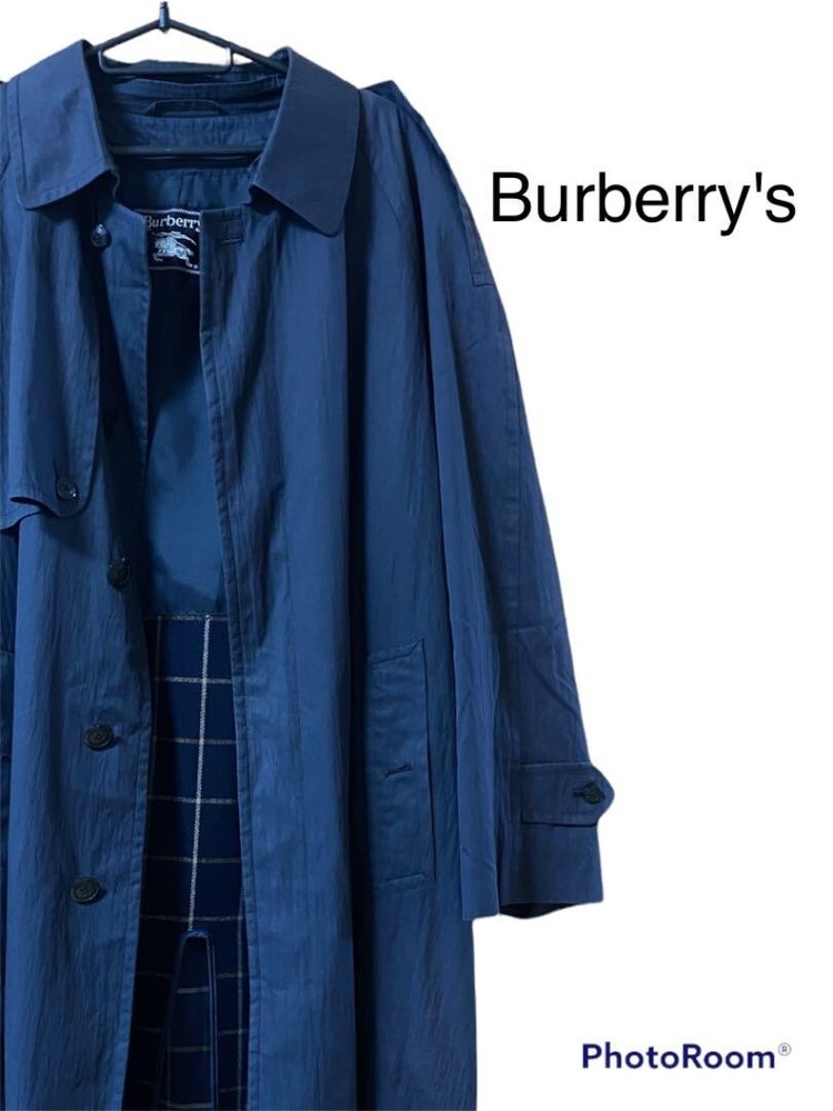 Burberry Soutien collar Coat Black Belted Check Wool Liner Men Size Free Used