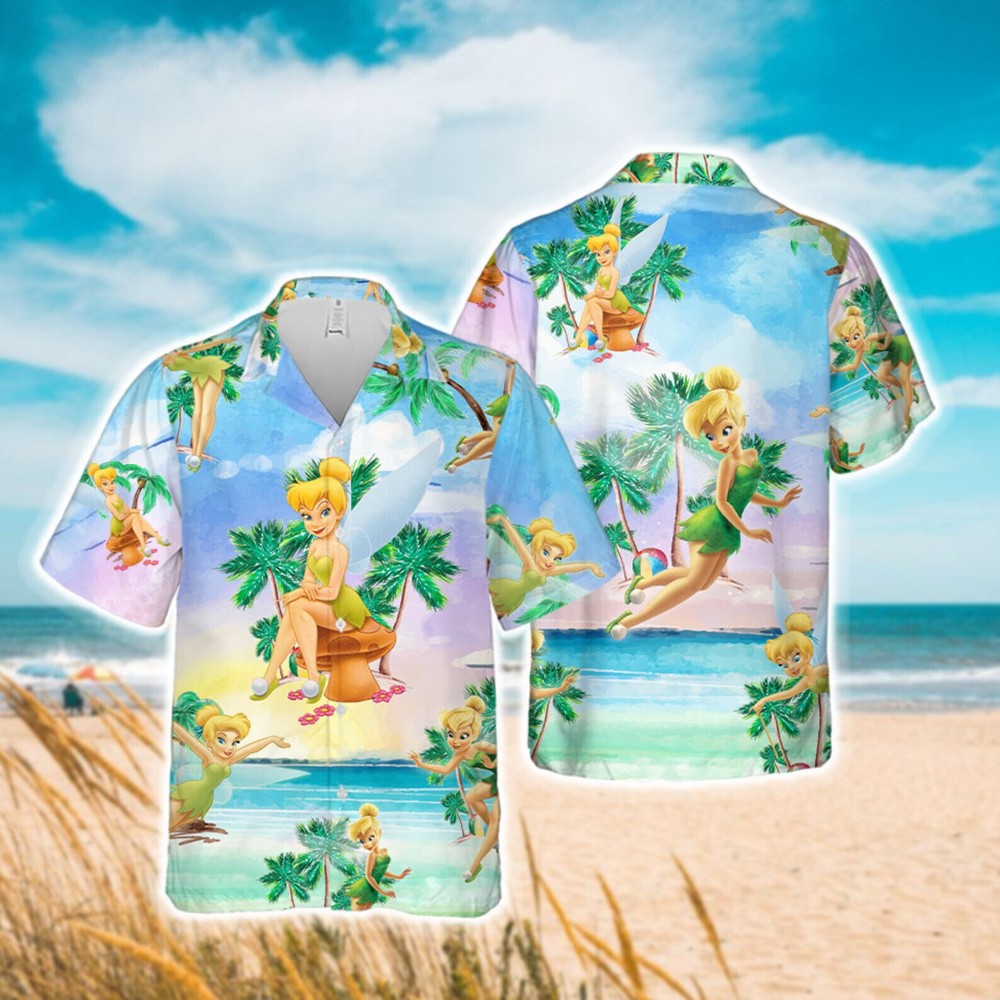 Tinker Bell Palm Tree Beach Vibes Summer Vacation 3D HAWAII SHIRT Christmas Gift
