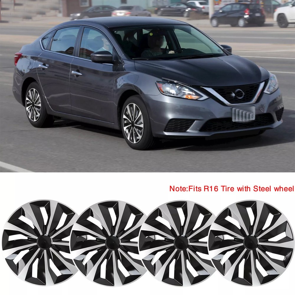 Nissan Sentra 4X 16 Inch Hubcaps Wheel Covers Full Rims R16 Steel Wheels