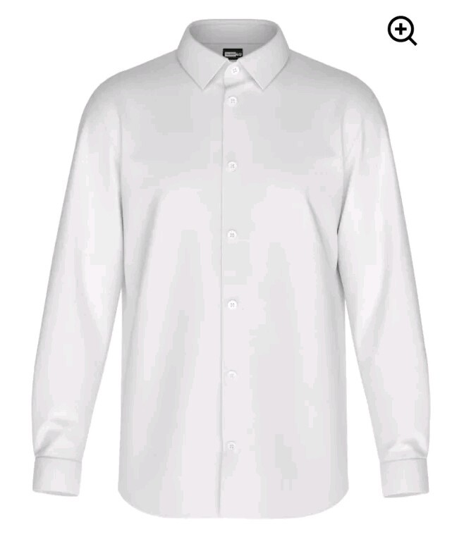 Tailored White Ice Long Sleeve Dress Casual 4 Way Stretch Medium Comfortable