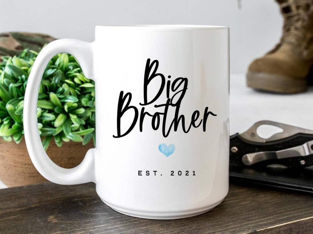 Big Brother Est 2021 Coffee Mug Pregnancy Announcement Coffee Mug Custom Gift To