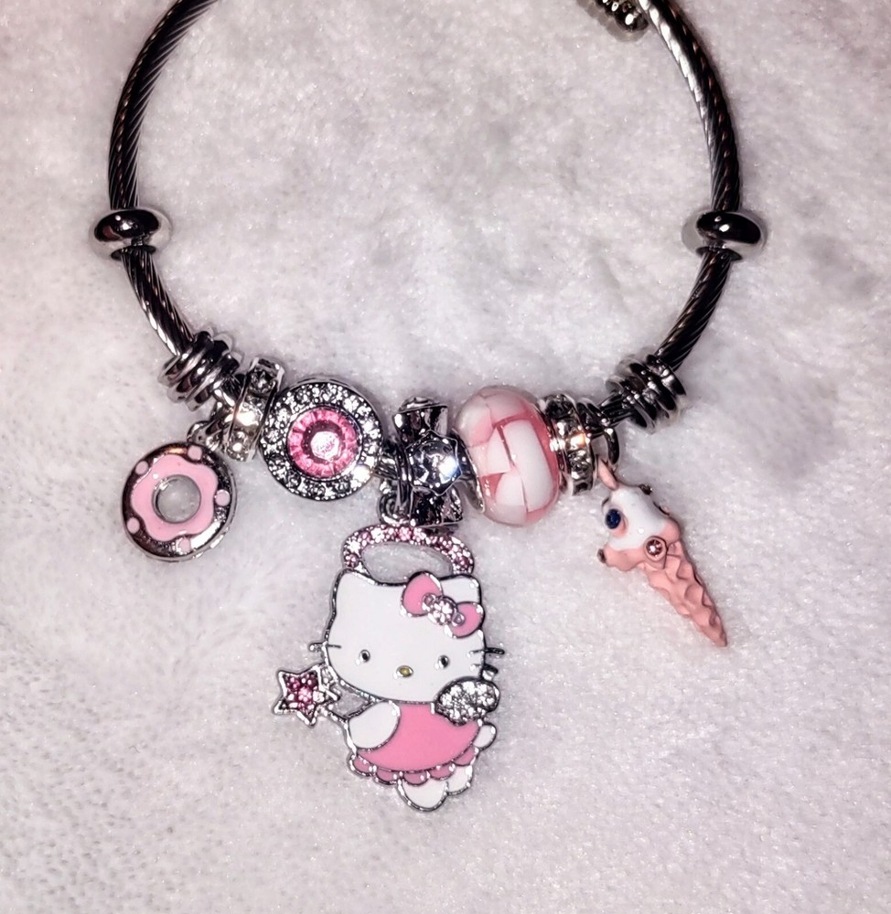 Hello Kitty Pink Sanrio Pandora Charm Bracelet