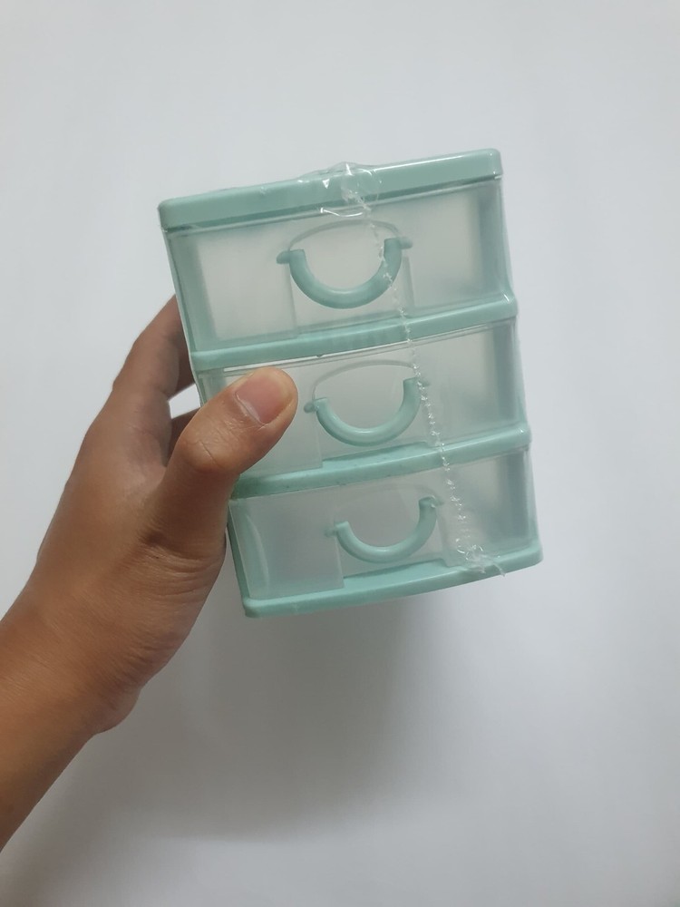 3-Layer Plastic Drawer Organizer for Stationery & Makeup Storage