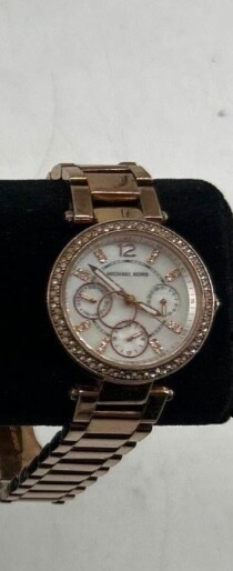 Ladies Michael Kors Rose Gold Plated Watch-MJ5615-QUARTZ BBA-33