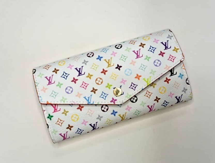 Louis Vuitton White Multicolor Takashi Murakami Sarah Long Wallet New With Box