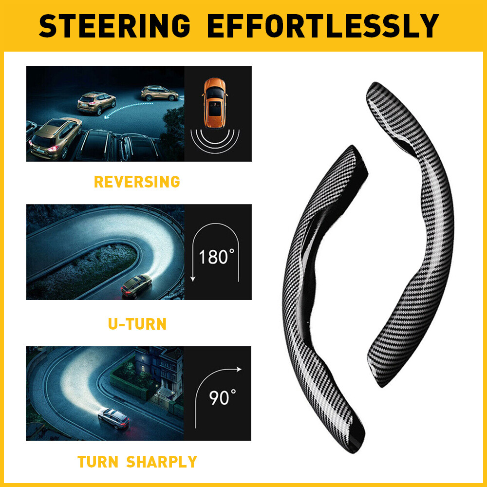 Carbon Fiber Universal For 37-38cm Car Steering Wheel Booster Cover Non-Slip New