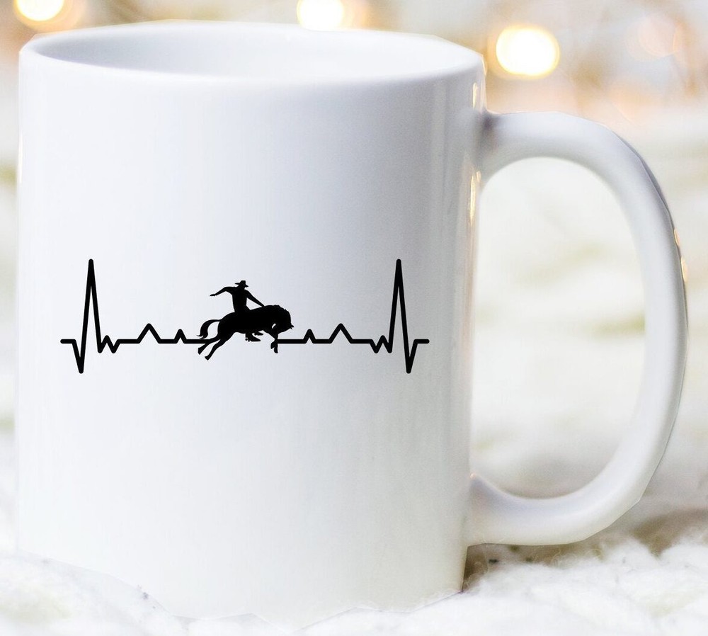 Buckaroo Heartbeat Rodeo Horse Themed Coffee Mug