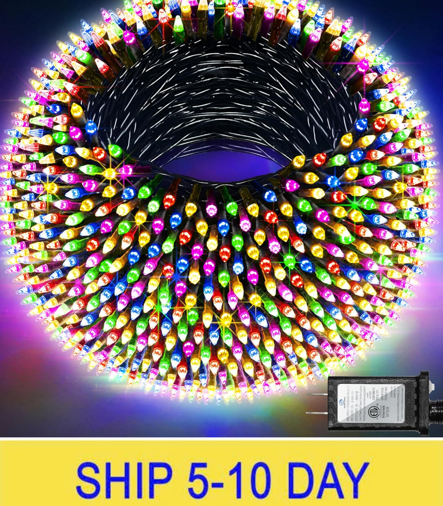 1500 LED 492FT Green Wire Outdoor Christmas String Lights with Timer