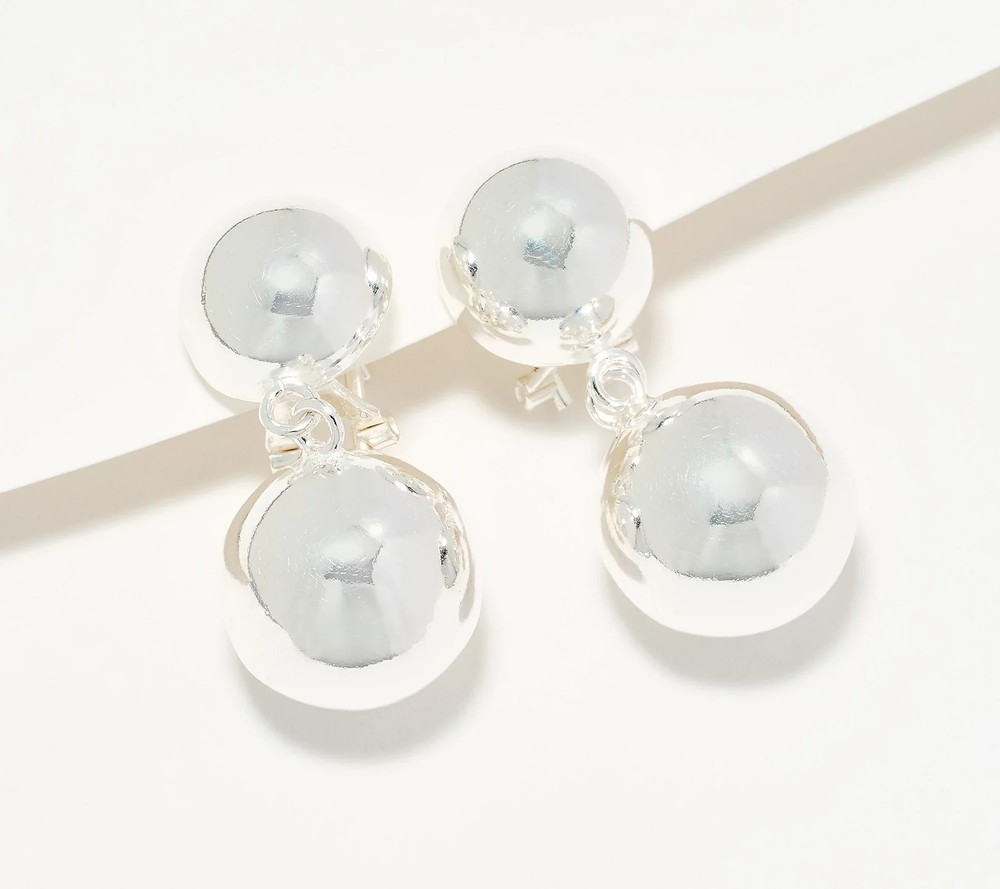 UltraFine 950 Silver Dangle Bead Earrings