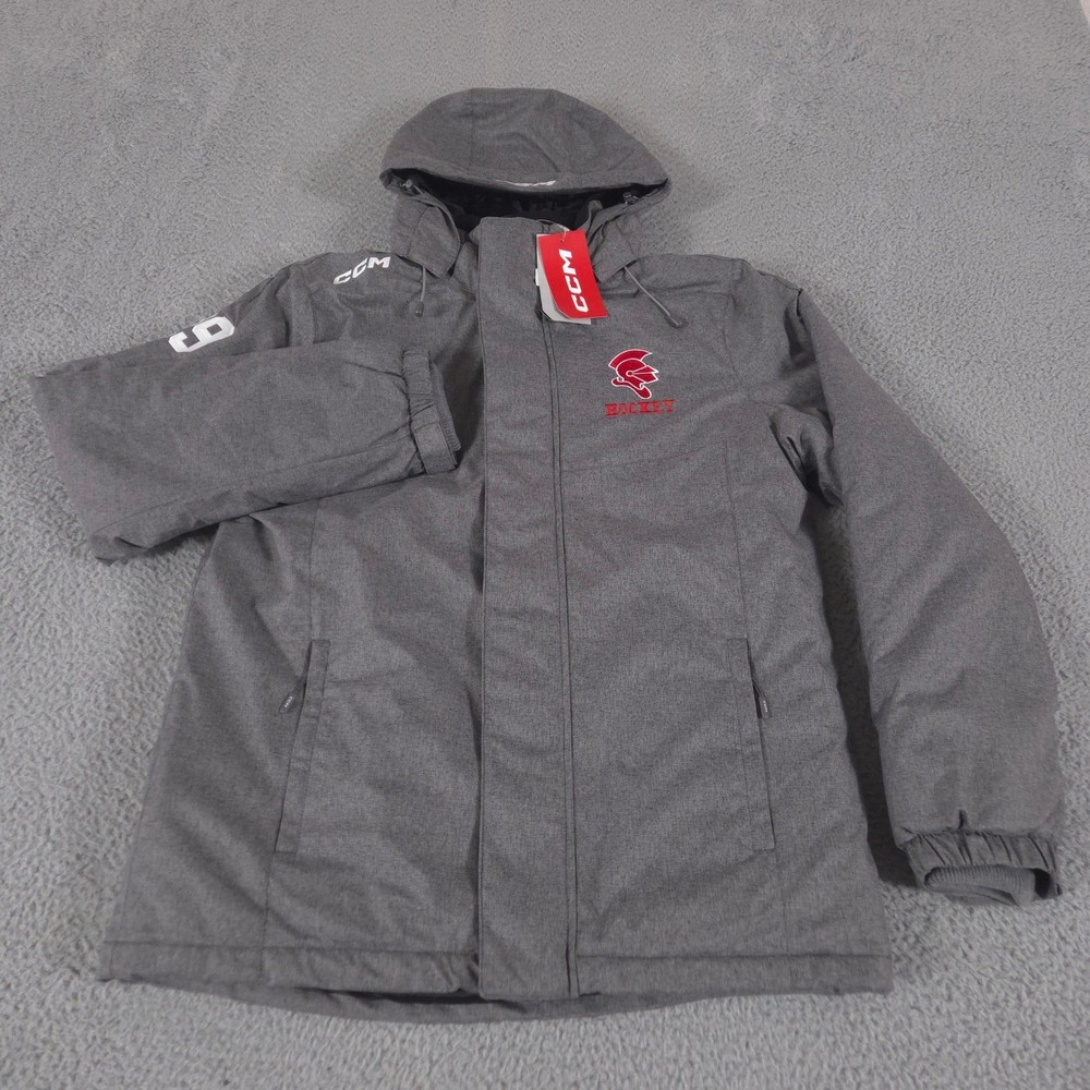 CCM Jacket Men Medium Tactical Degree Removable Hood Insulated Hockey Puffer NEW