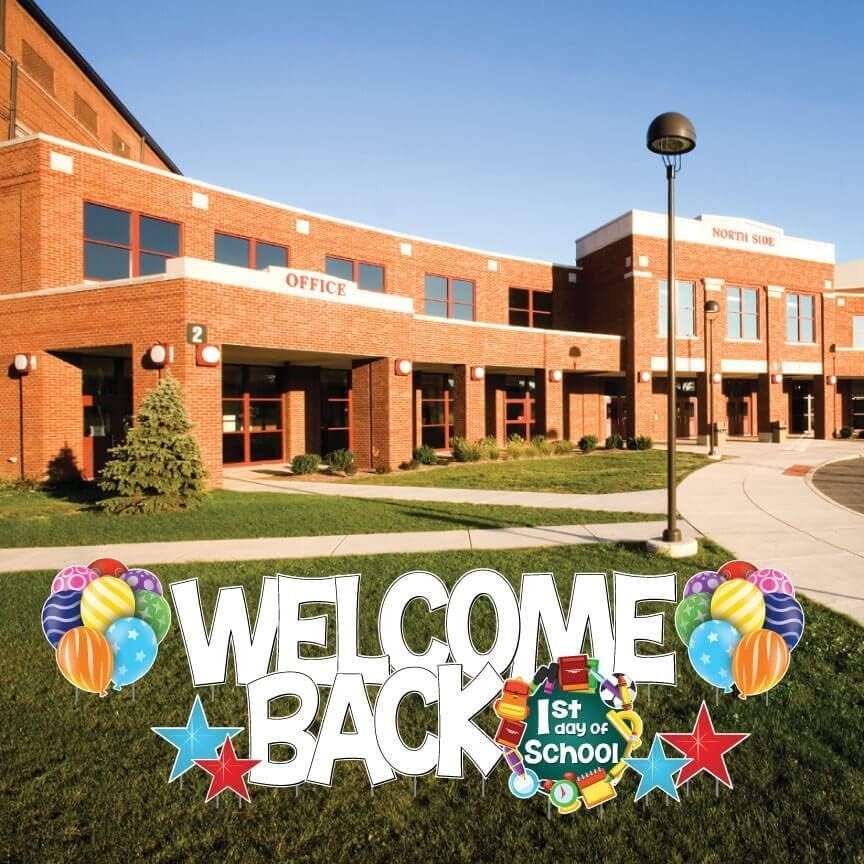 Welcome Back to School Lawn Signs 12pcs White First Day Yard Cards-image