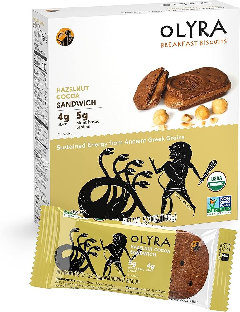 Olyra Organic Breakfast Biscuit Sandwiches | Hazelnut Cocoa | Kids Healthy Sn...