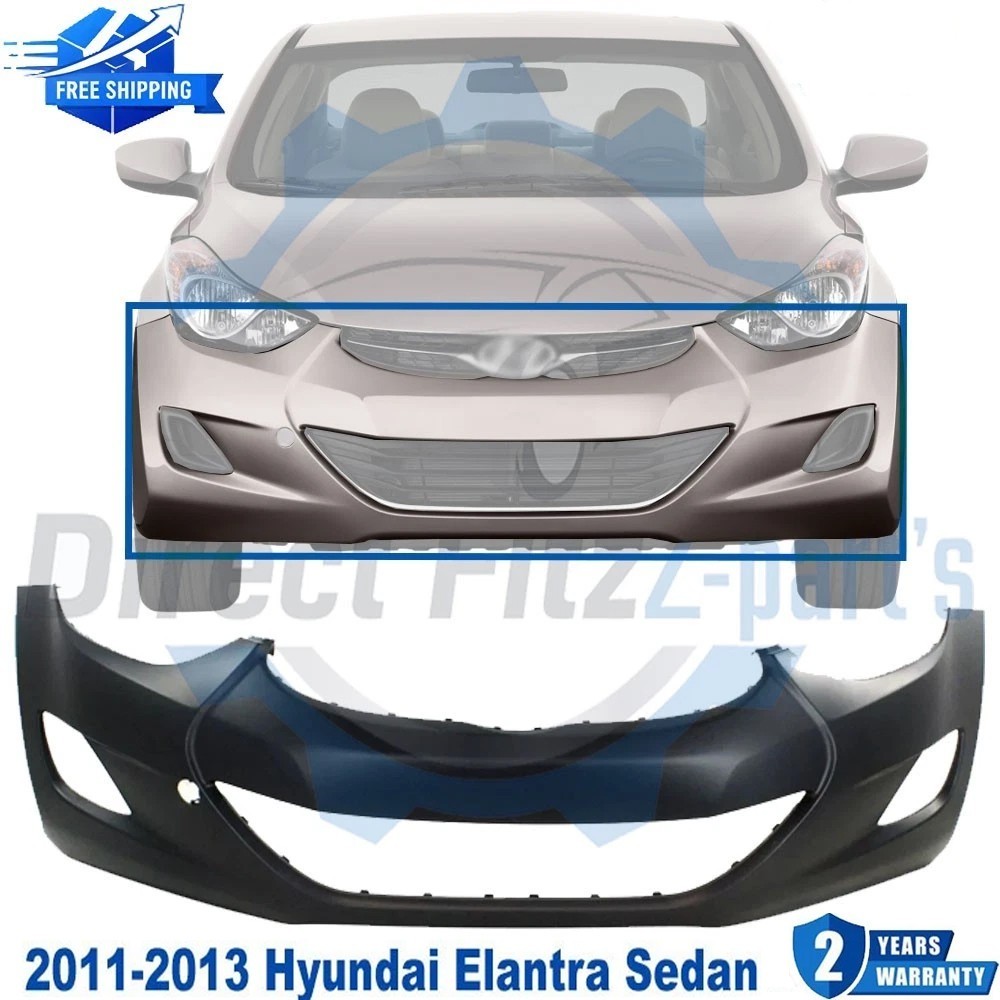 Front Bumper Cover Primed For 2011-2013 Hyundai Elantra Sedan