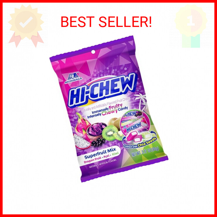 HI-CHEW Superfruit Mix Gluten-Free 3.17oz 6-Pack with Natural Ingredients