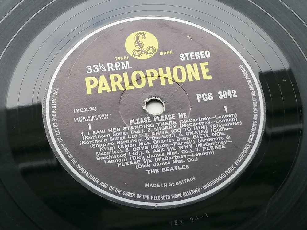 THE BEATLES ORIG 1963  PLEASE PLEASE ME UK  STEREO  LP  E J DAY  SLEEVE