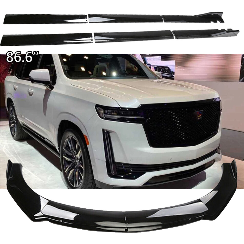 Cadillac Escalade Front Bumper Chin Lip Splitter Spoiler Kit Gloss Black