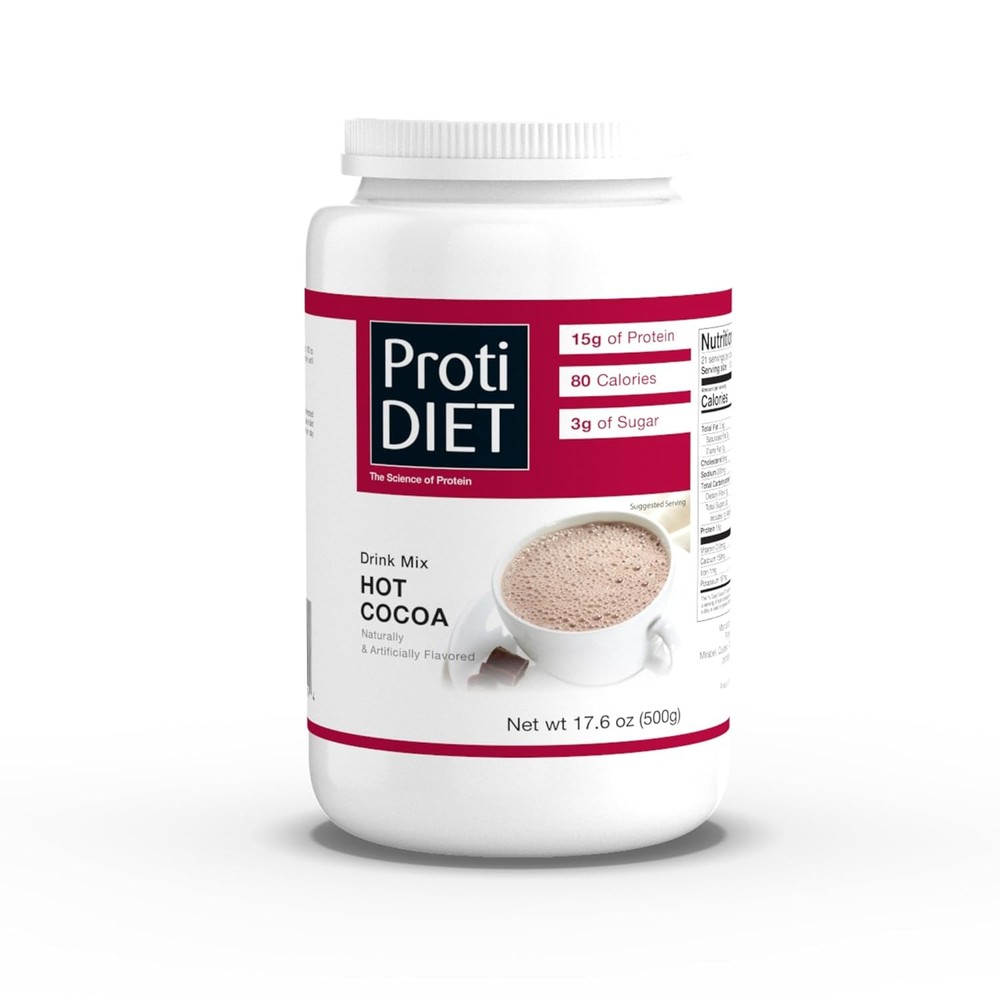 ProtiDIET High Protein Hot Cocoa Mix with Collagen Low Fat Drink