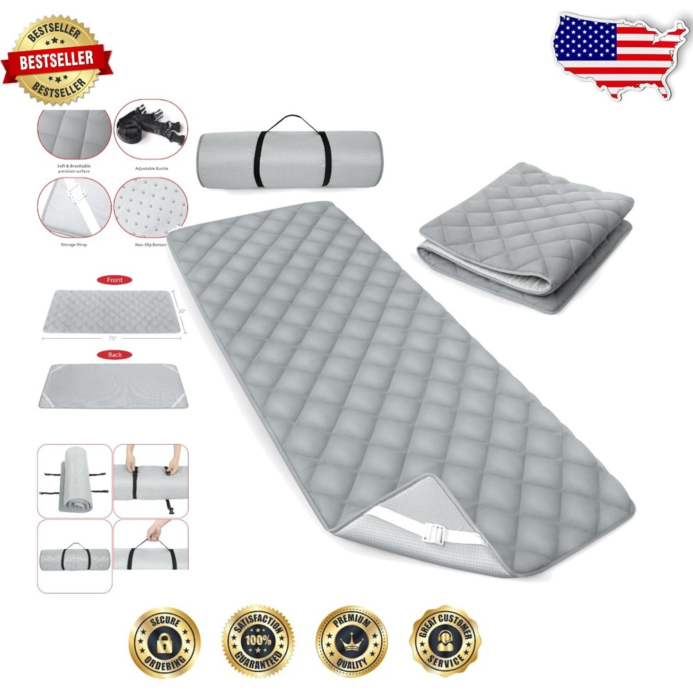 Lightweight Quilted Cot Mattress Pad, Perfect for Camping & Outdoor Adventures