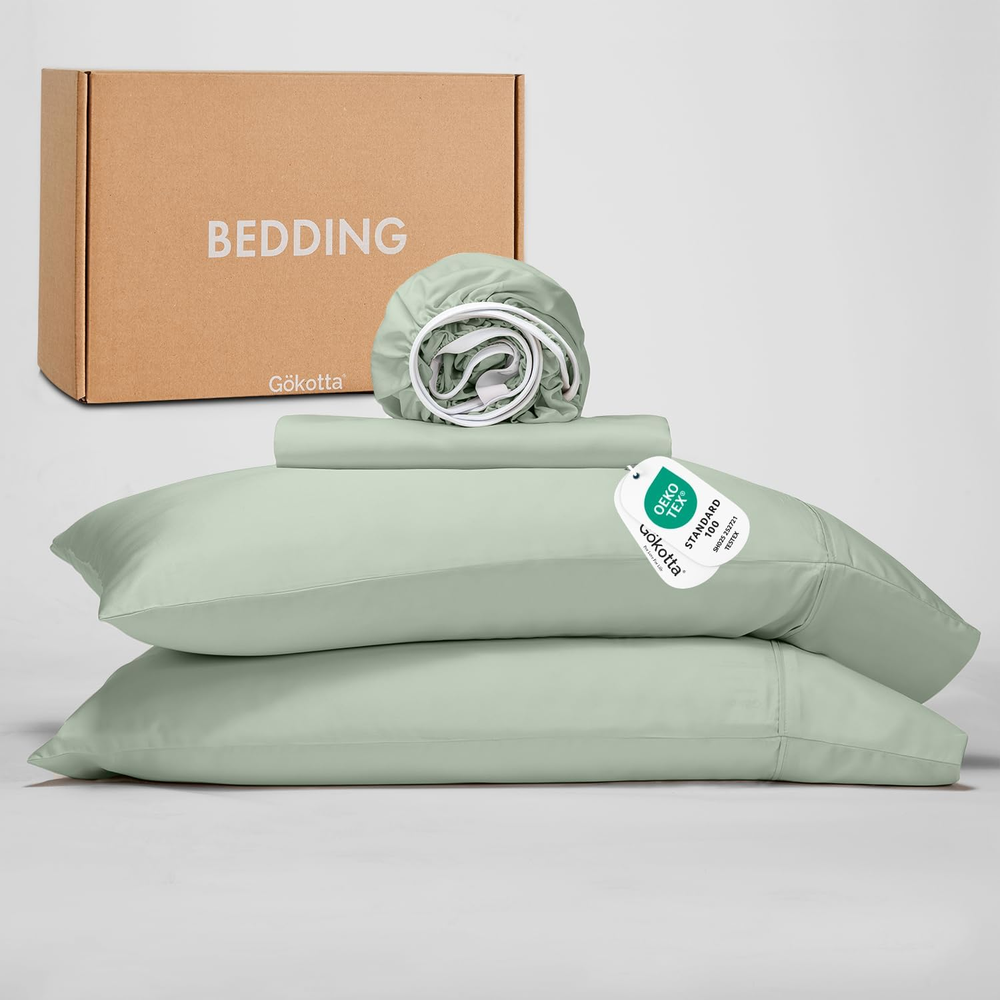 Queen Size Bamboo Sheet Set, Deep Pocket, Soft & Breathable, 4 Pieces