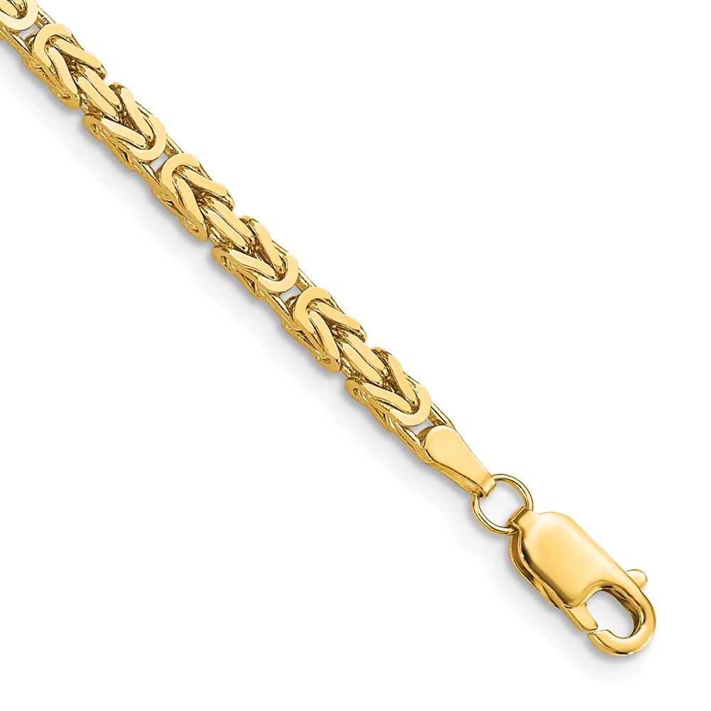 10k Yellow Gold 2.5mm Byzantine Chain Bracelet 8