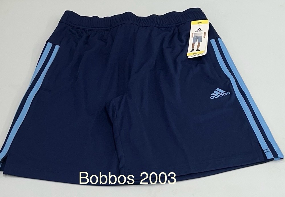 Adidas Men's 3 Stripe Shorts, Navy/Blue, Size S