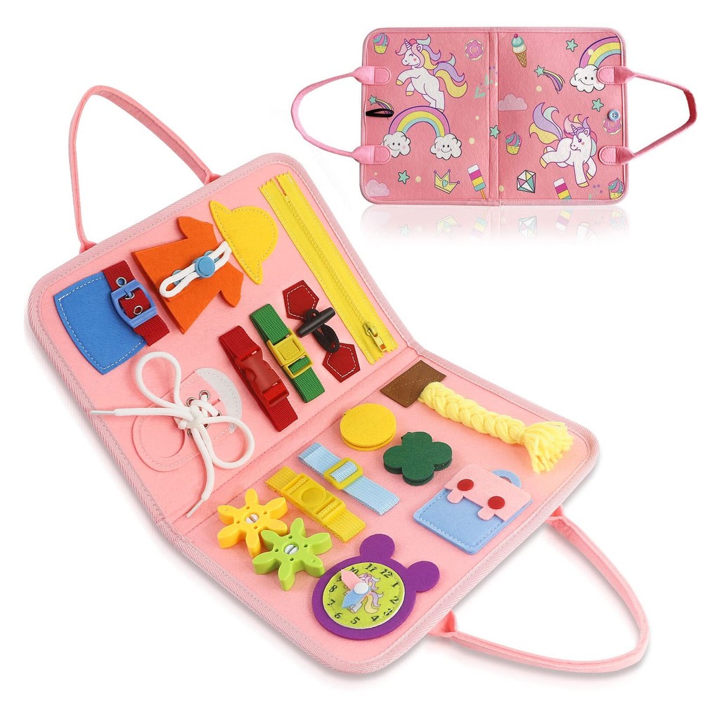 Busy Board for Toddlers 2-4 Montessori Toys Preschool Educational Activity Se...