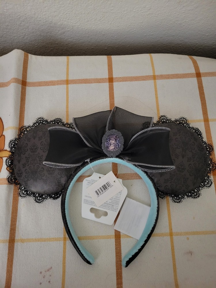 NWT Disney 2025 Haunted Mansion Ear Heaband - All Black & Gray