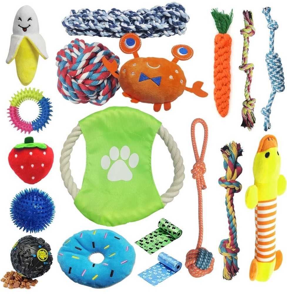 18pcs Dog Toys Puppy Toys Rope Toys Braided Chew Toys for Dental Health