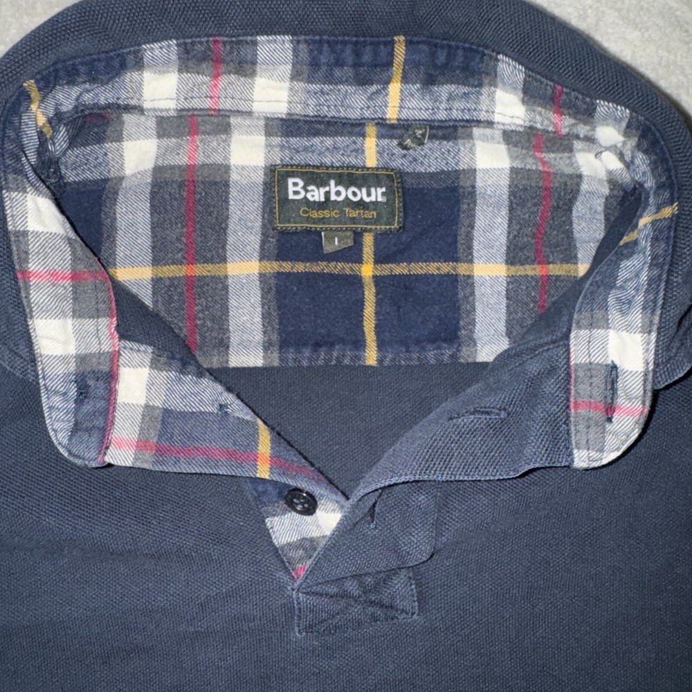 Barbour Mens Longsleeve Polo Shirt Size Large Blue