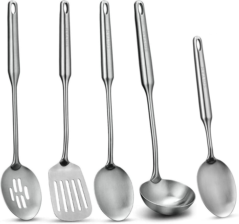 SOLTAM Stainless Steel 5 Piece basic Kitchen utensils-Will Last You A Lifetime