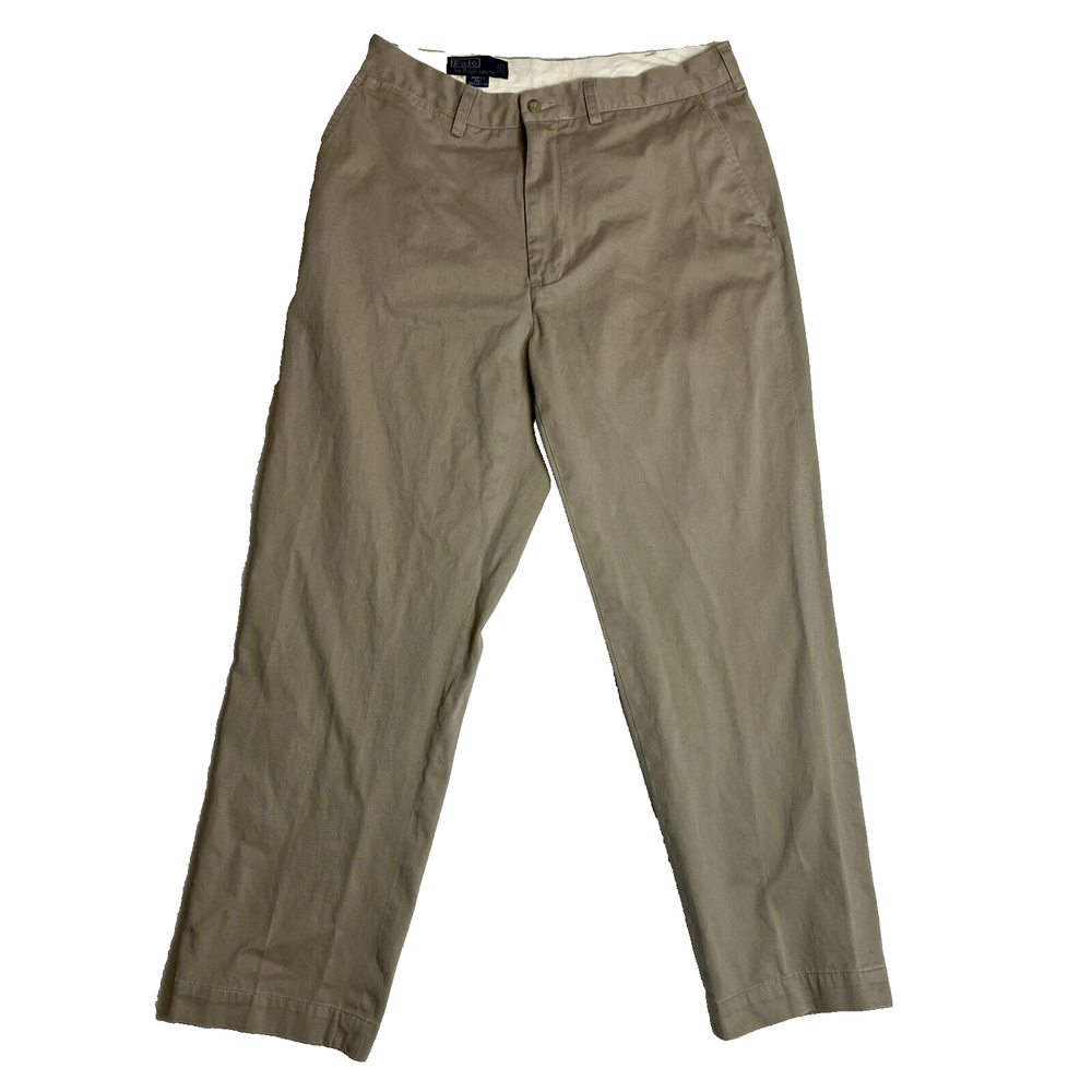 Ralph Lauren Pants Mens 33x30 Beige Tan Prospect Pant Chino All Cotton Tag 34x30