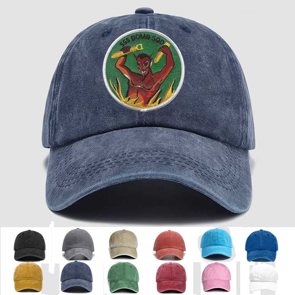 Custom Embroidered Hat 555th Bomber Squadron, Veteran Cap, Trucker Hat, Gift