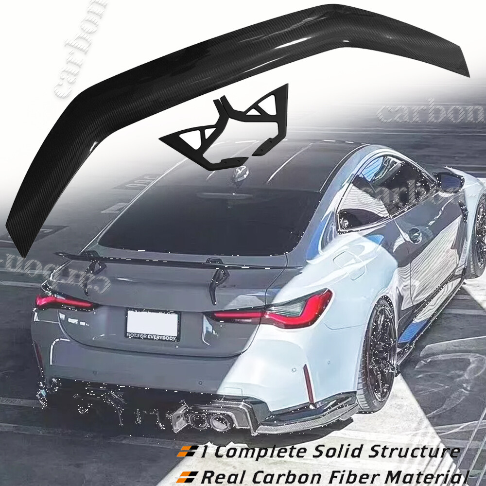 100%REAL CARBON For BMW G82 M4 G22 Rear Trunk Spoiler Highkick Boot Wing 2021-24