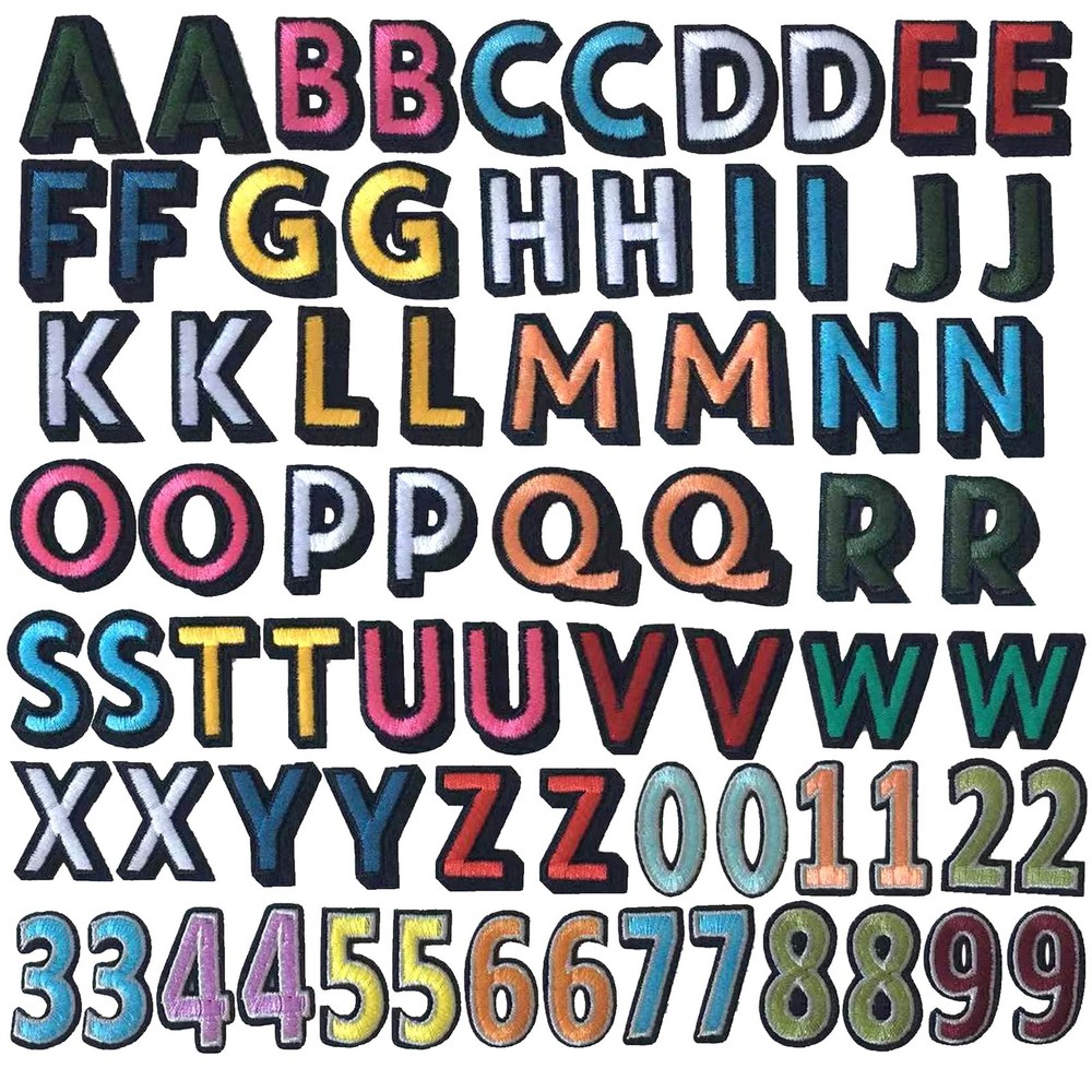 GYGYL 72 Pieces Iron on Letters and Numbers Patches, Colorful Letter Patches ...