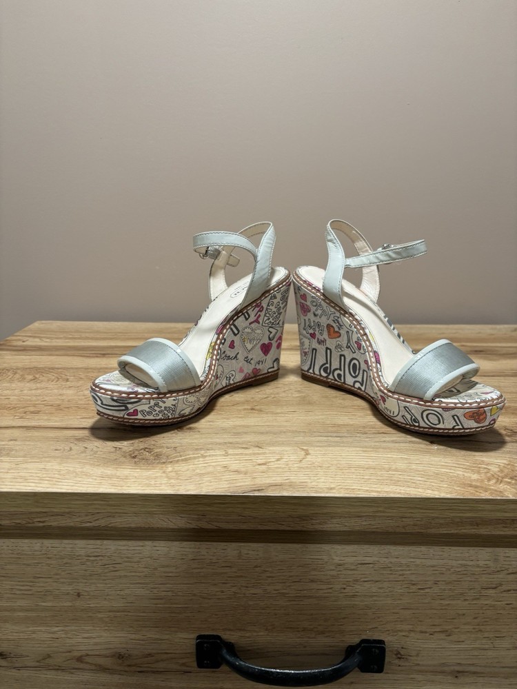 Coach Poppy Vegan Leather Women's Wedge Size 8  