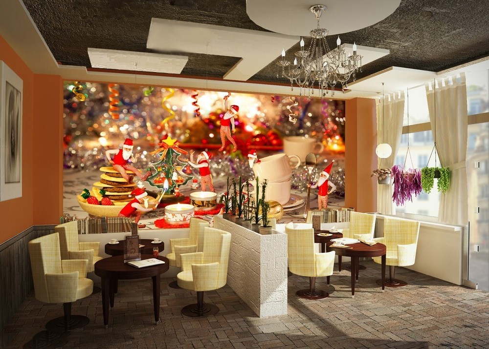 3D Christmas Ornament ZHUA1019 Peel and Stick Self-Adhesive Wallpaper Murals