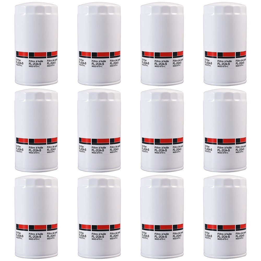 12x FL2124S Oil Filter for 2011-24 Ford F250-F750 6.7L Powerstroke Diesel Engine