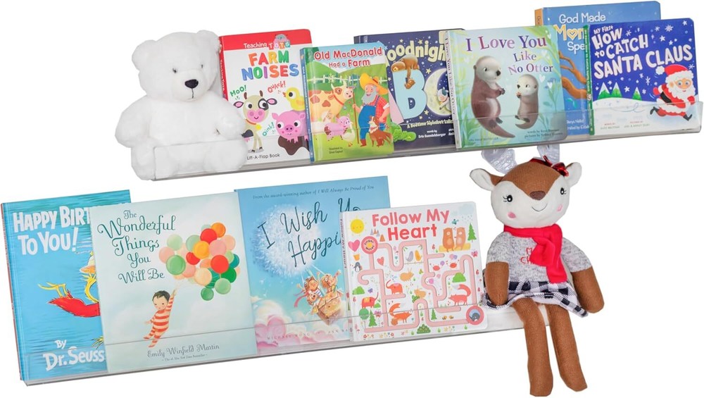 Rebecca Luxurious Acrylic Floating Shelves for Wall - 2 Pack of 24