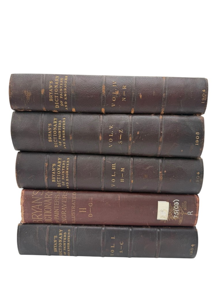 1904 BRYAN'S Dictionary of Painters & Engravers 5 Volumes FULL SET Illustrated