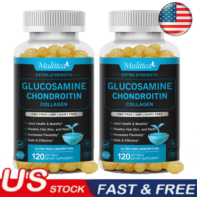 2*120 Glucosamine Chondroitin Collagen Capsules Healthy Skin Bone Joints Support