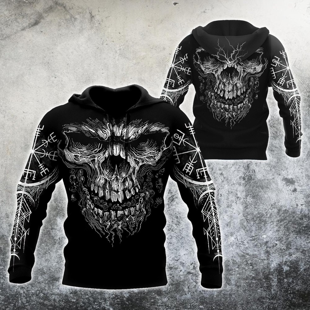Viking Skull 3D Hoodie For Men And Women