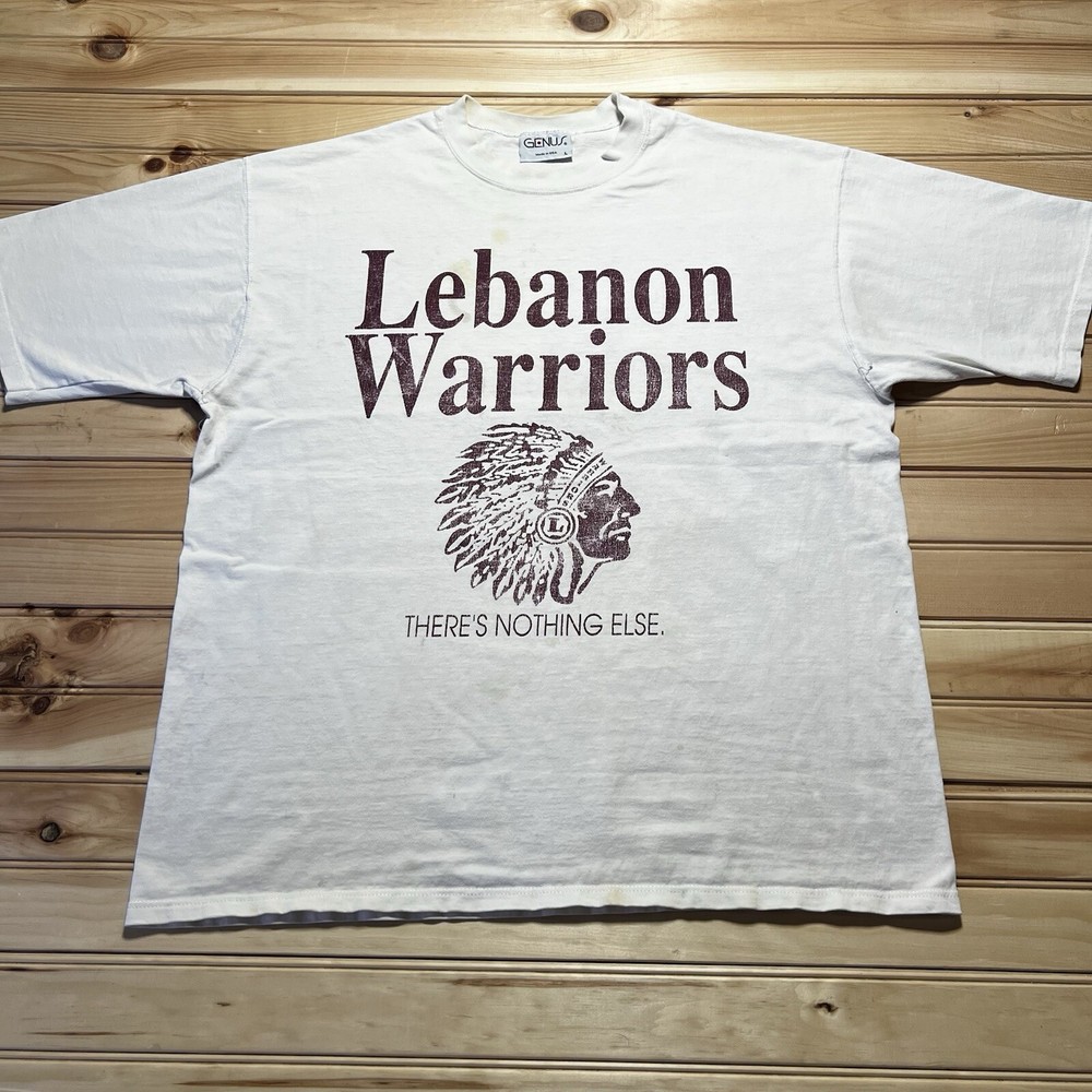 Vintage 90s Lebanon Warriors Indians Ohio School Shirt Size Large