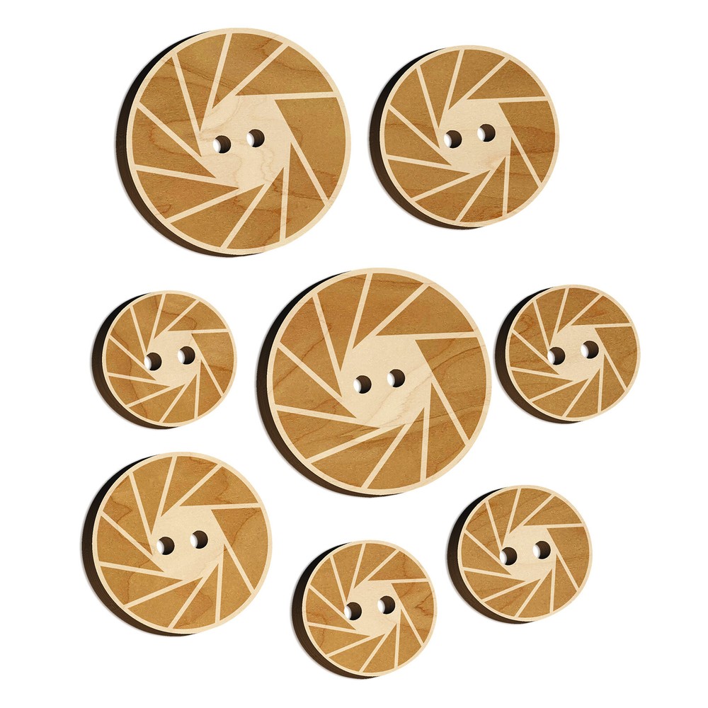 Camera Aperture Shutter Lens F-Stop Wood Buttons for Sewing Knitting DIY Craft