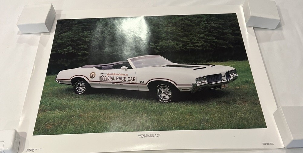 Power Graphics 1970 Oldsmobile 442 Indy 500 Pace Car 16x20 Poster #633 1987 NEW