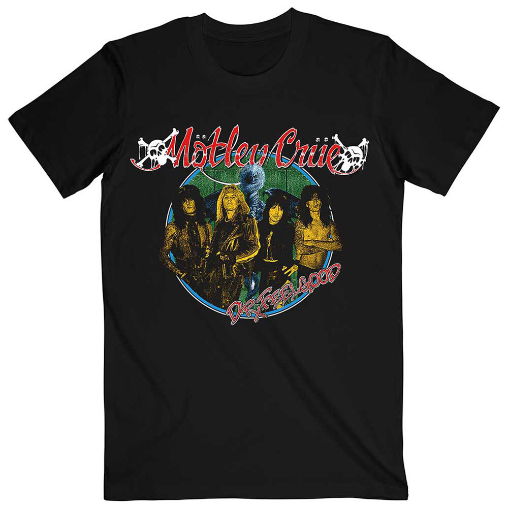 Motley Crue Dr Feelgood Circle Photo Graphic T-Shirt