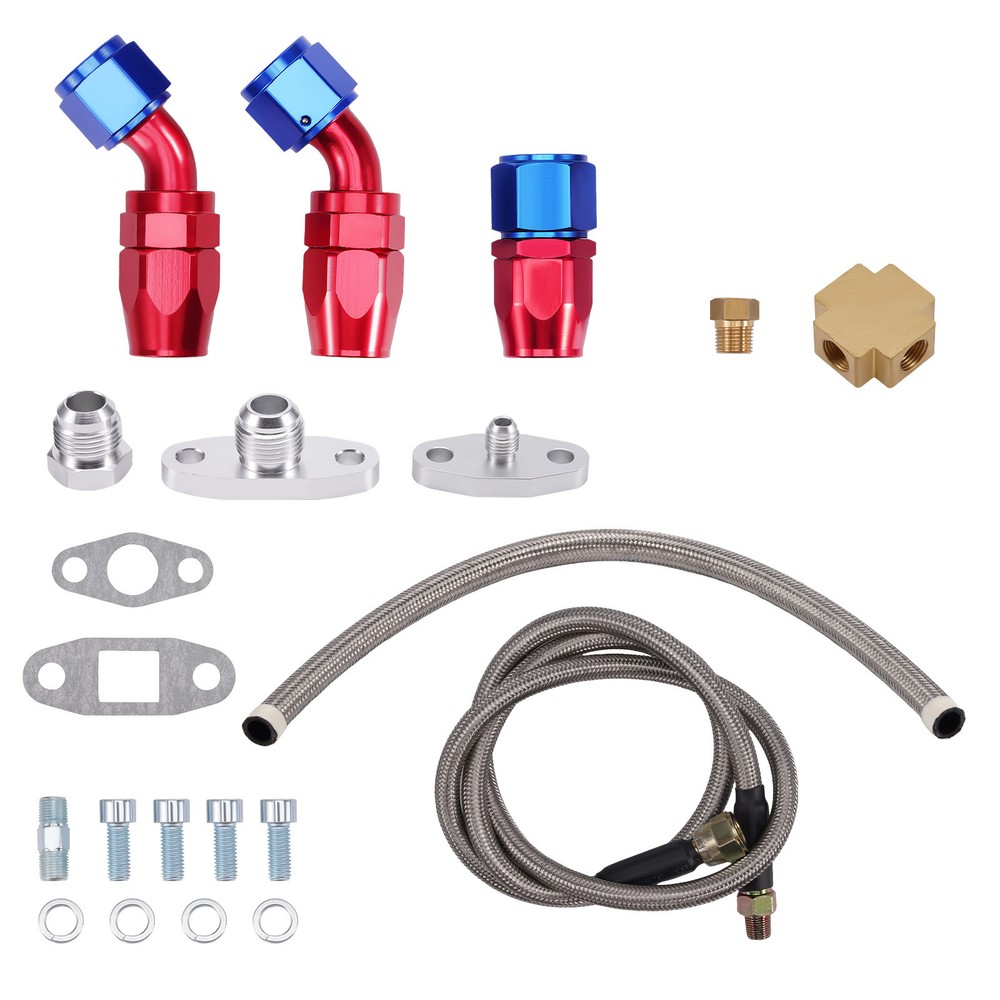 1/8 Turbo Oil  feed Line + Return Drain Flange T3 T4 T3 T4 T60 T61 T70 GT45 T04E