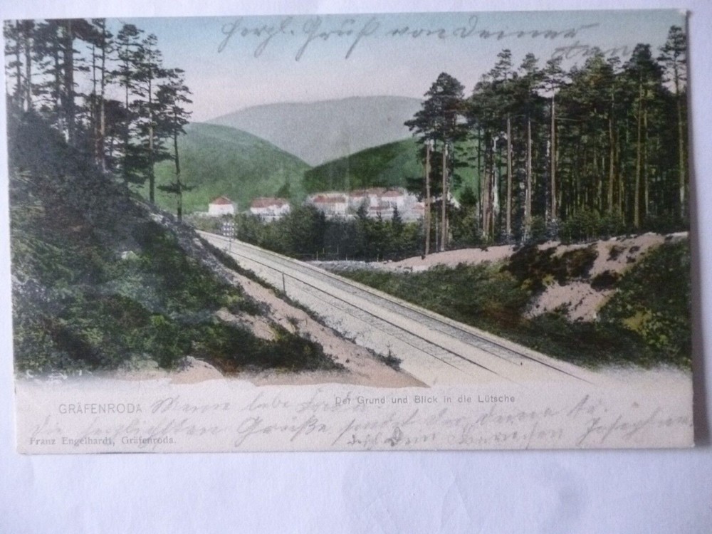 Postcard Gräfenroda the ground and view in the Lütsche 1905