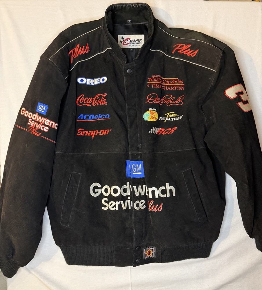 Chase Authentics Jacket Men's Black XL NASCAR Dale Earnhardt Racing Bomber