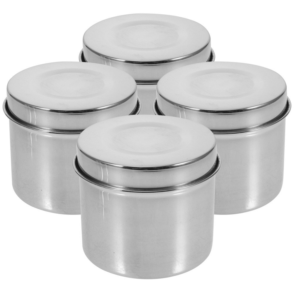 4Pcs Stainless Steel Food Containers Food Sample Boxes for School Canteen